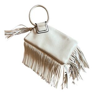 Colin Collection Fringed Wristlet Bag in Ivory / Cream